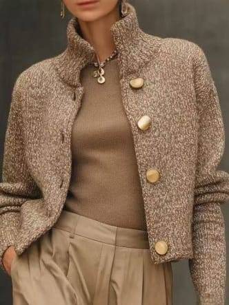 MARA | Cardigan court a col montant et boutons